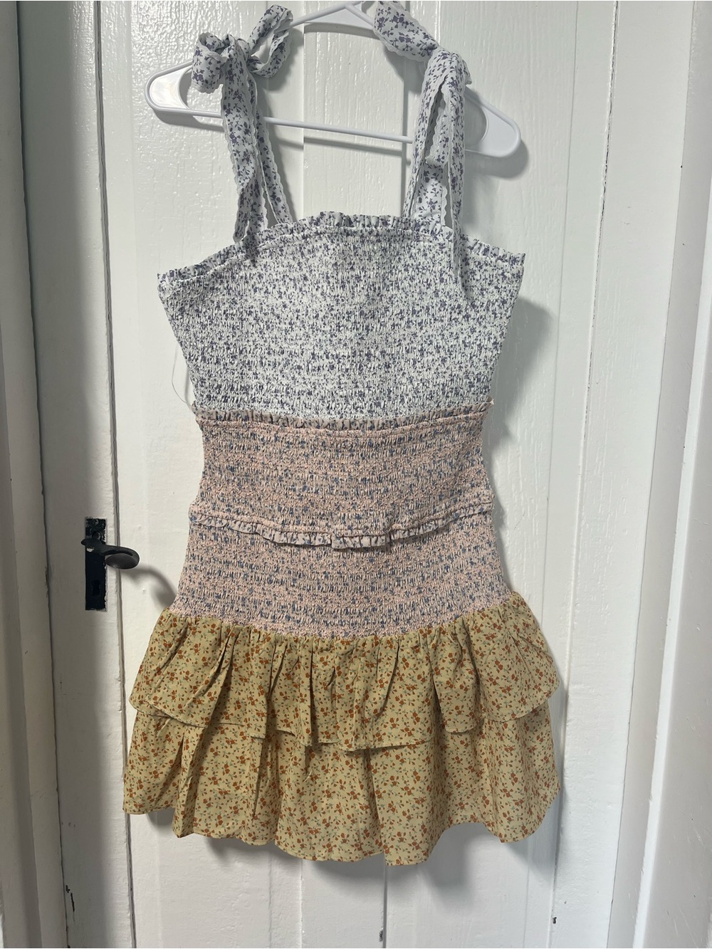 NWT Anthropologie Free the Roses Sleeveless smocked Floral mini dress Med - Picture 3 of 9